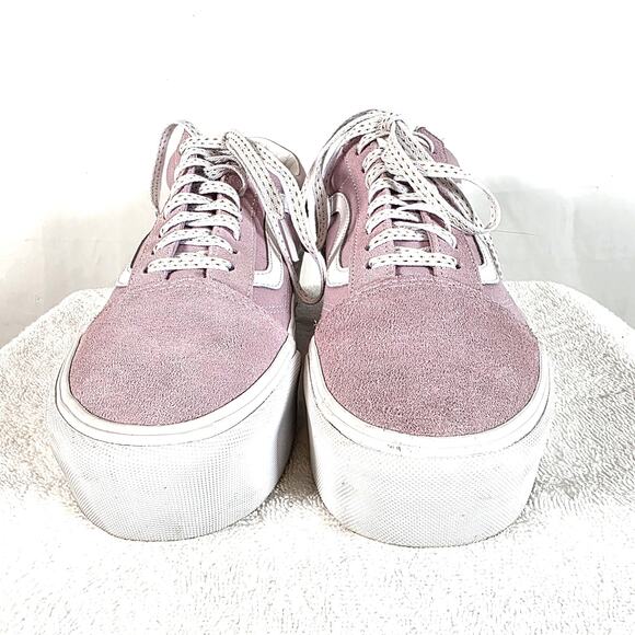 Vans Women's 10 Athletic Shoes Violet Suede White Accents Sparkle Laces Sneakers - Picture 4 of 9